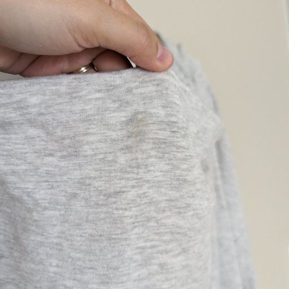 Athleta Light Gray Surplice Front Tunic Length Hooded Sweatshirt Women's Size XS - Picture 6 of 6